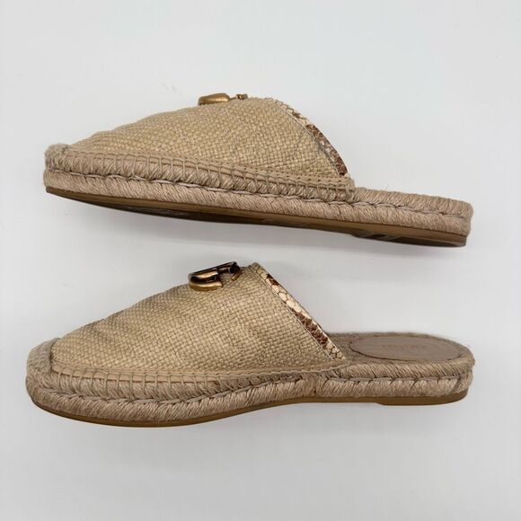 GUCCI GG Marmont Straw Elaphe Matelasse Espadrille Mules Natural Raffia EU 38.5 - Picture 5 of 15